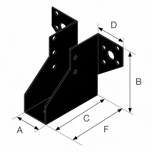 Simpson Strong-Tie Sabot à Ailes Extérieures SAEPB – Finition Noire – Largeur 46 Mm Hauteur 102 Mm épaisseur 2 Mm 11