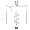 Clemenson Industrie Charnière à Souder Acier 5 Nœuds Pour Porte En Métal – 12 X 50 X 50 Mm 10