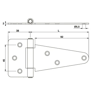 Penture Anglaise Percée Torbel Acier Inoxydable 316L – Longueur 150 Mm 7