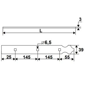 Contre-penture Feston Percée Torbel Noire 39 X 3 Mm Longueur 805 Mm 9