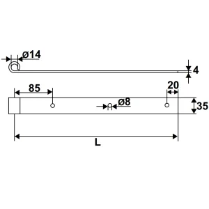 Penture Droite Percée Torbel Inox 316L Gond 14 Mm Longueur 300 Mm 9