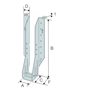 Simpson Strong-Tie Étrier IUSE à Brides Latérales Acier Galvanisé Hauteur 399 Mm Largeur 73 Mm 7