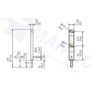 Verrou Pour Volet 170 Mm Gris Ral 9006 : Mantion 1317A 3660720057998 6