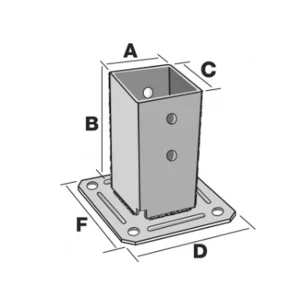 Pied De Poteau Carré Sur Platine 120 Simpson Strong-Tie PPJBT120 10