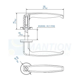 Poignée Béquille Double Mantion 1295 En Zamak Noir – Tube De 25 à 40 Mm 6