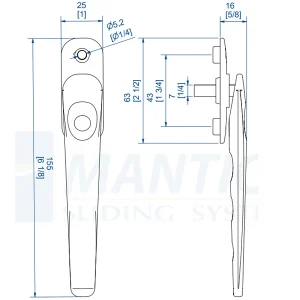 Poignée Mantion GHL01-GR – Gris – Hauteur 155 Mm 6