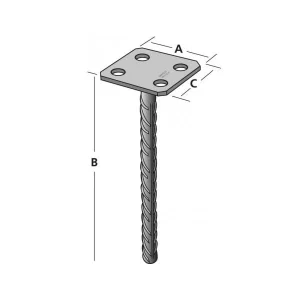 Pied De Poteau Simple Platine à Sceller Simpson Strong-Tie PPSP100 15